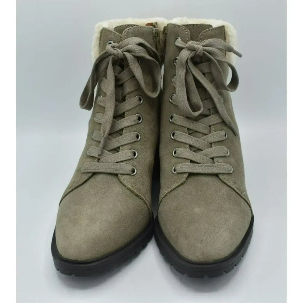 Lucky Brand Womens Size 9 Jacenia Green Shearling Suede Fashion Winter Boots - Picture 7 of 11